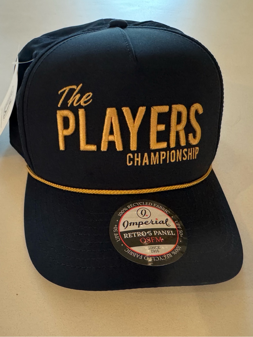 The Players Championship TPC Trucker Hat PGA Tour Navy Gold adjustable rope hat
